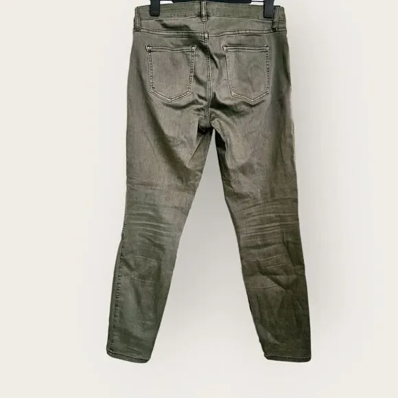 Pistola X Anthropology Audrey Moto Tactical Skinny Jeans in Eden Olive Green 29 - Picture 3 of 8